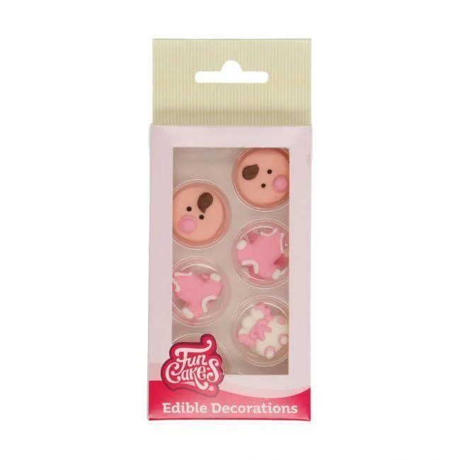 Sockerdekorationer Baby Flicka Set/12