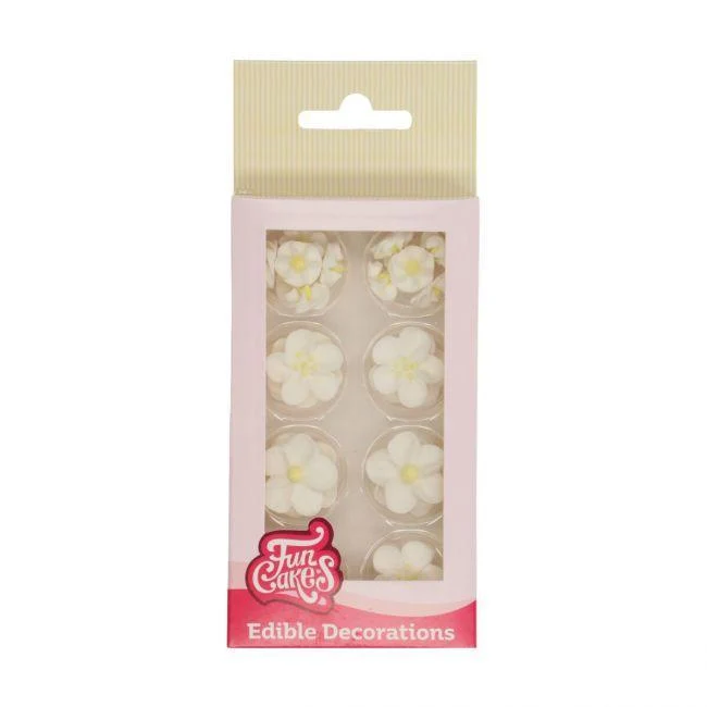 Sockerdekorationer - Vita och gula blommor