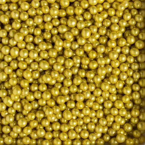 Ätbart Pärlor - Metalliskt Guld ⌀ 5mm - 100g
