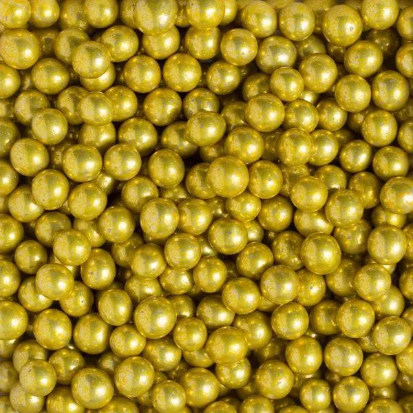 Ätbart Pärlor - Metalliskt Guld ⌀7mm - 100g