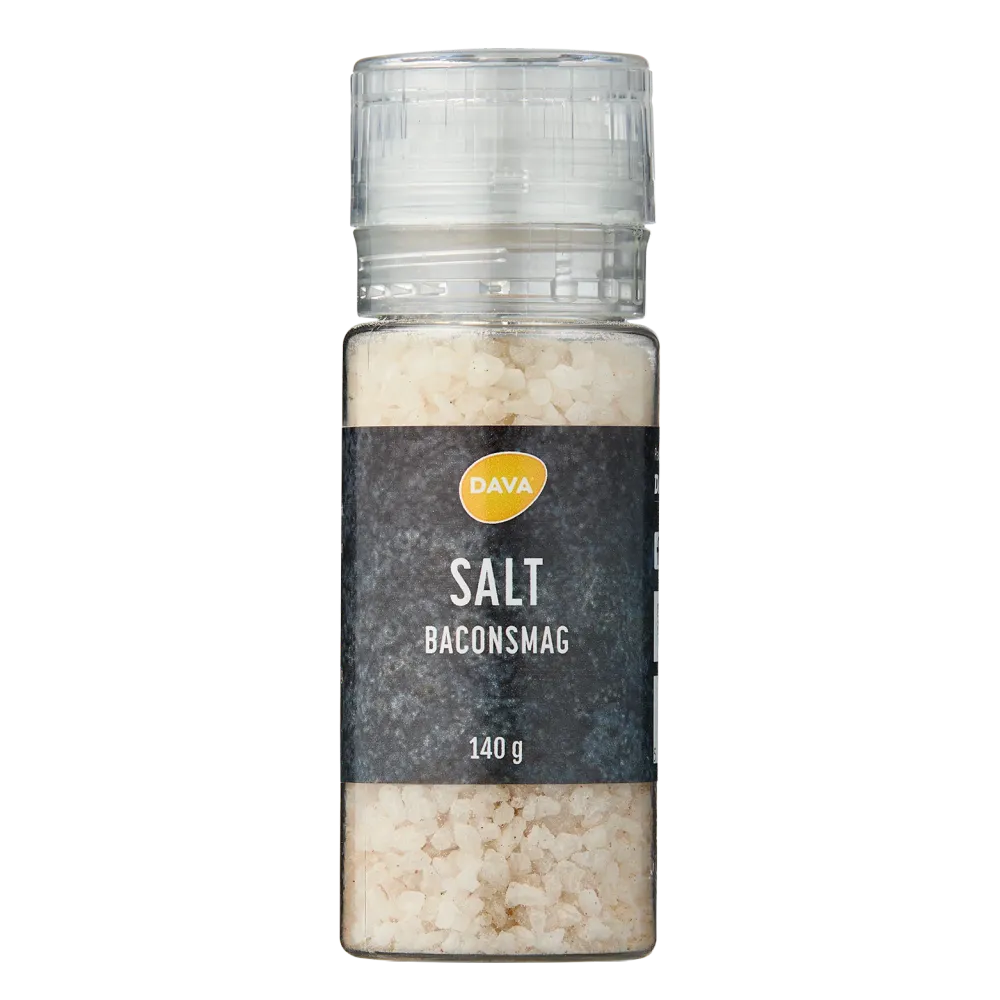 DAVA salt med baconsmak 140 g, kvarn