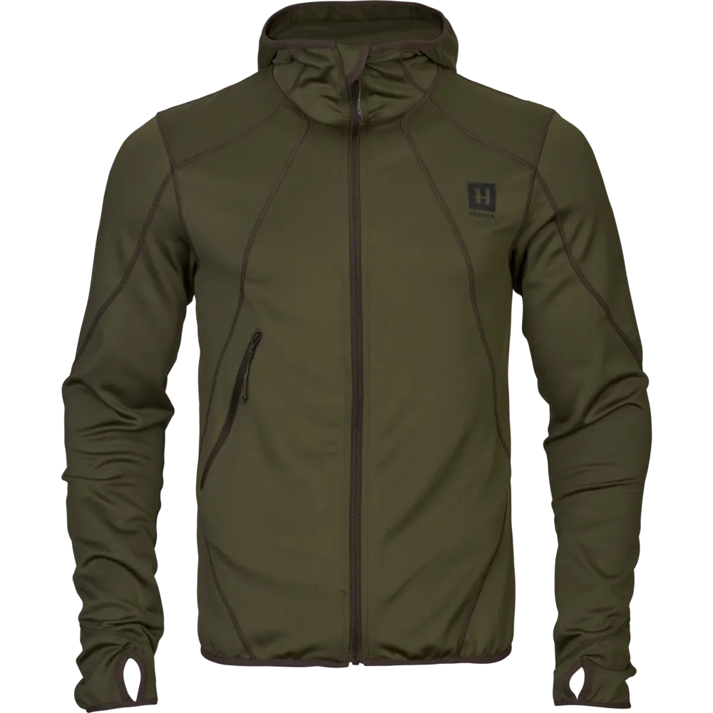 Deer Stalker Fleece-huvtröja med full dragkedja Willow sage - Härkila M