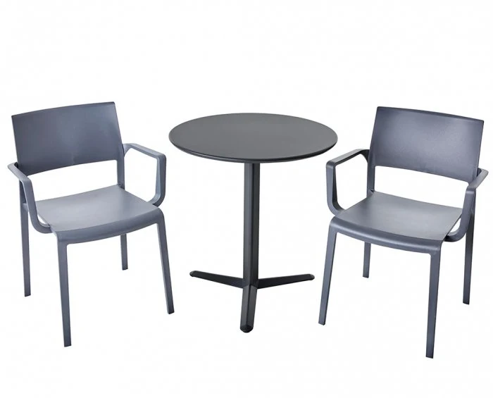 Arket Cafégrupp 60cm ink 2st Lilibet Karmstolar Grå