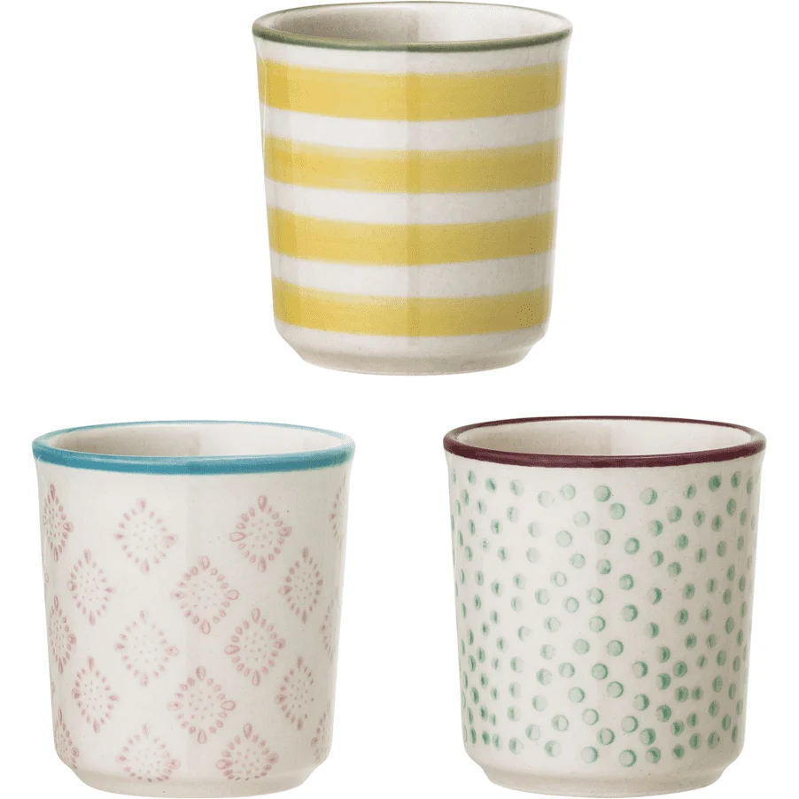 Bloomingville Patrizia Äggkopp Canary Stengods ⌀4,5 cm - 3 Pcs