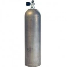 Dykkerflaske Aluminium 5,7 Liter 207 bar 134 mm 40cf Sølv (Dirty Beast) med Monoventil