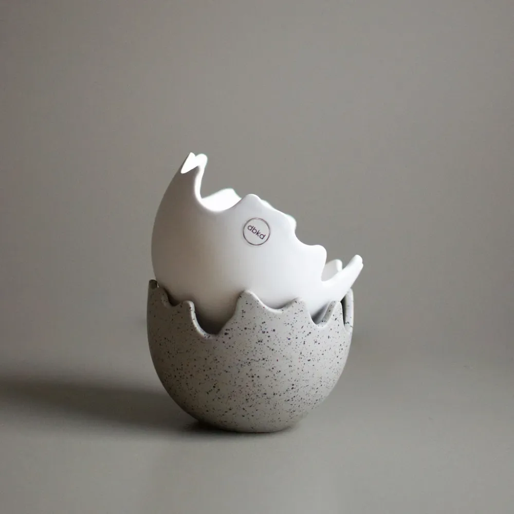 HAPPY EASTER Skål Äggskal Ø15, Krita