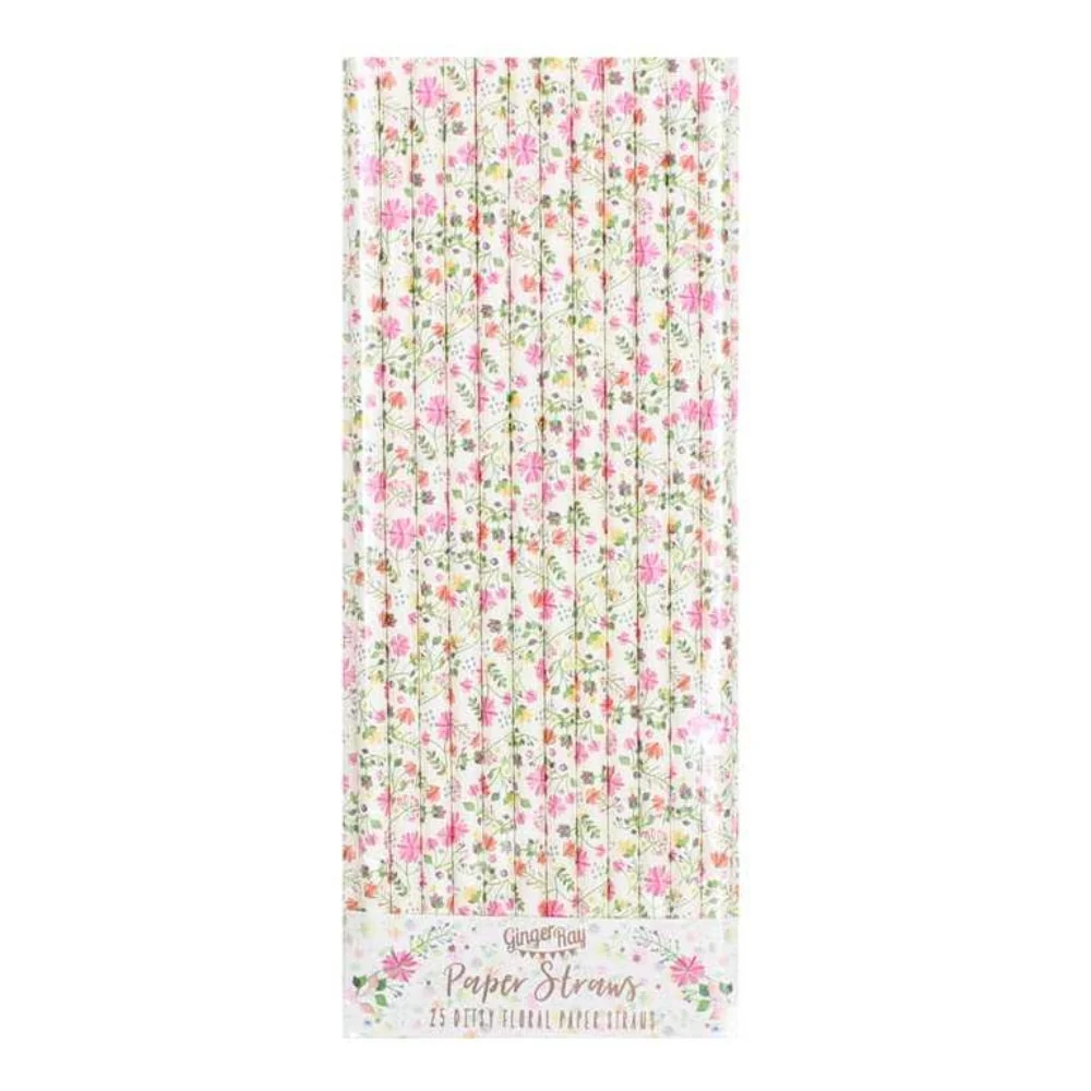 Gingerray papperssugrör Ditsy Floral