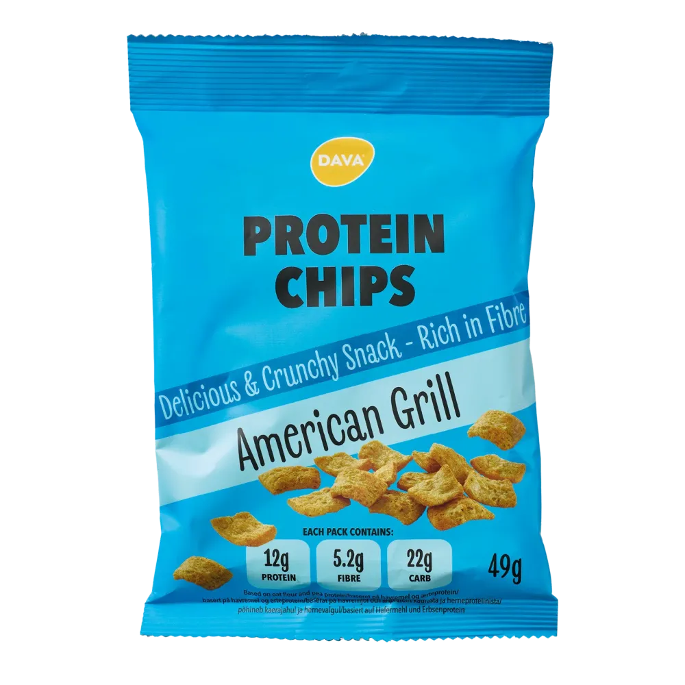 DAVA Proteinchips, Amerikansk Grill 49 g