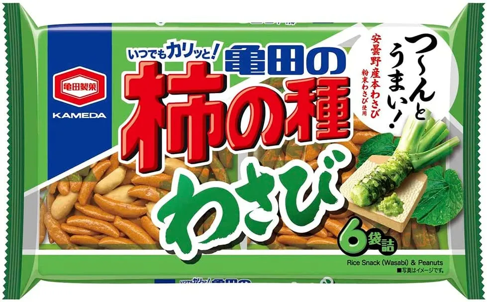 Kakinotane Wasabi Snacks 6 påsar 164g x 12 påsar