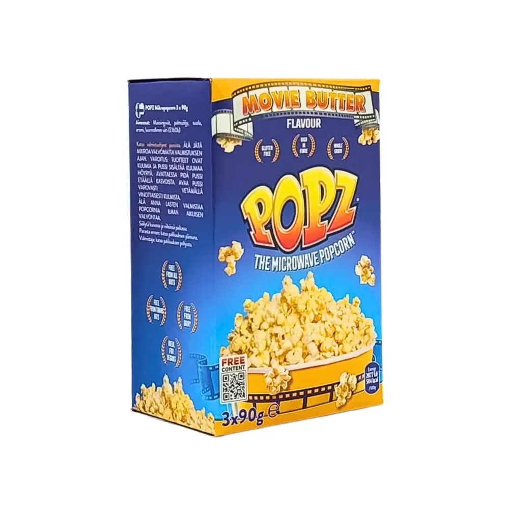 Micropopcorn Butter 3pack 90g Popz
