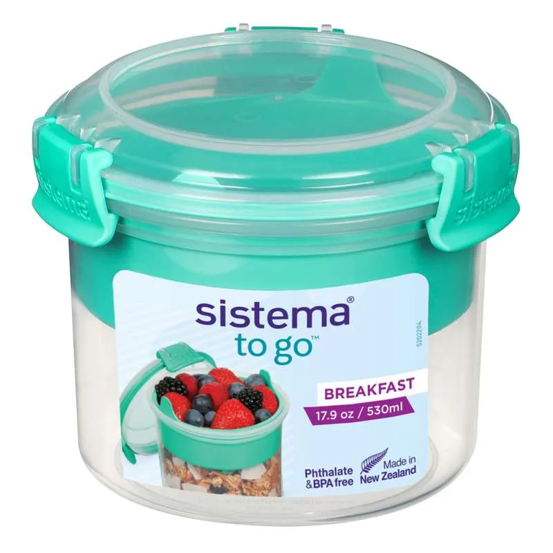 Sistema Snackbox - Frukost att ta med - 530ml - Mintgrön
