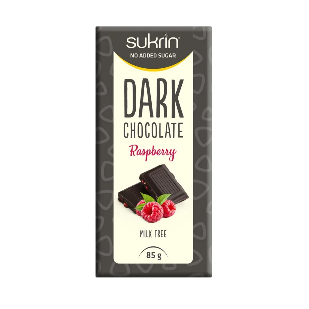Sockerfri Mörk Choklad SUKRIN Hallon 3-pack