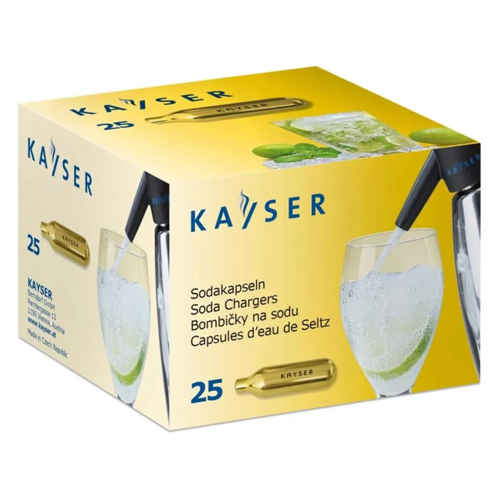 Kayser CO2-patroner för Quick Soda Maker, 7,5 gram, förser dig med en pålitlig och effektiv kolsyretillverkning med en för...