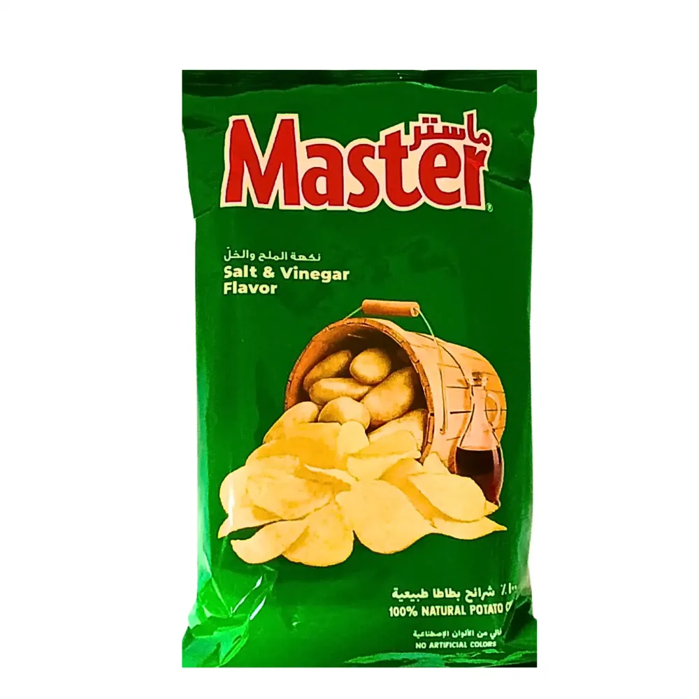 Master Chips Salt/Vinäger 120g | Krispiga potatischips med syrlig smak