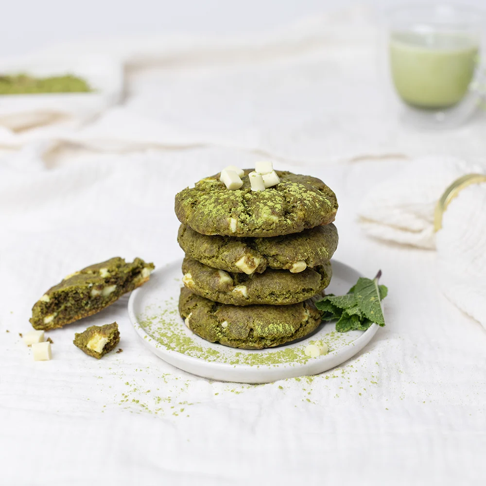 Bakmix matcha cookies med vit choklad