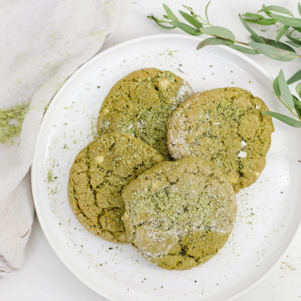 Bakmix matcha cookies med vit choklad