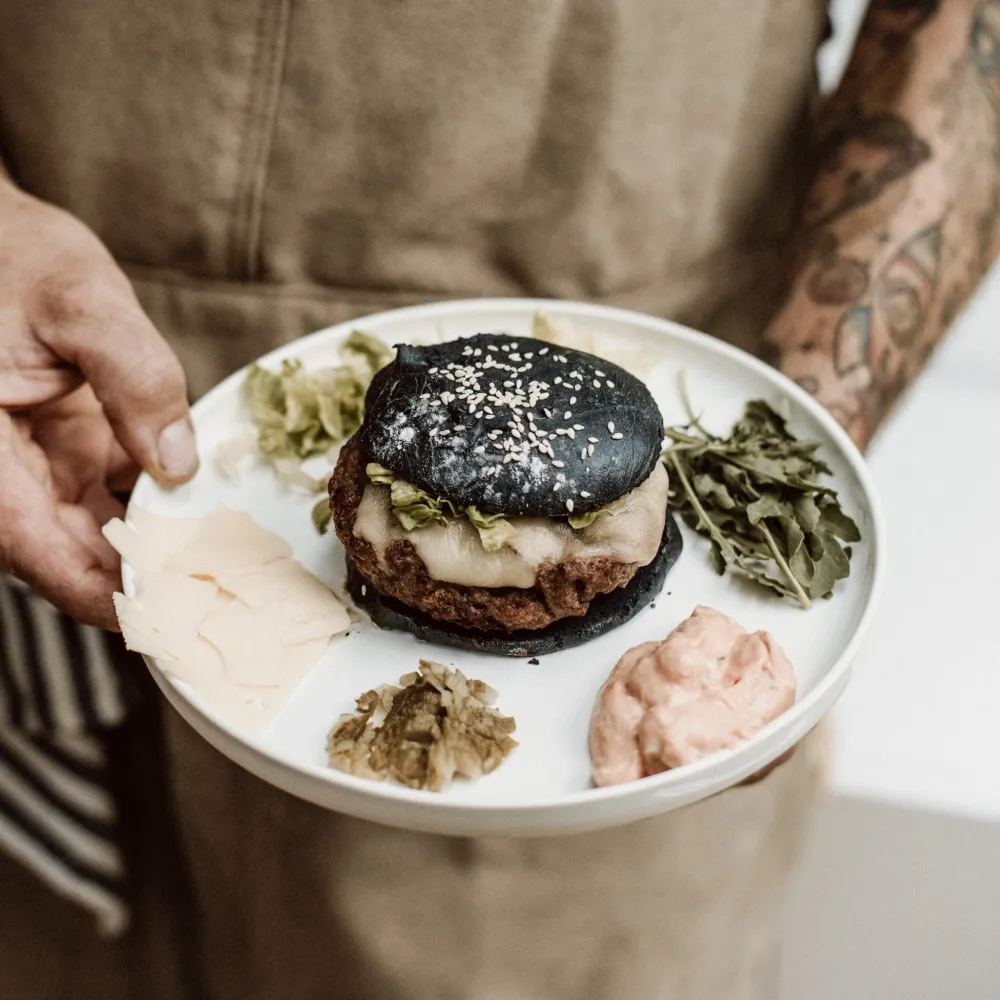 Ekologisk bakmix Ekologiska svarta hamburgarebullar