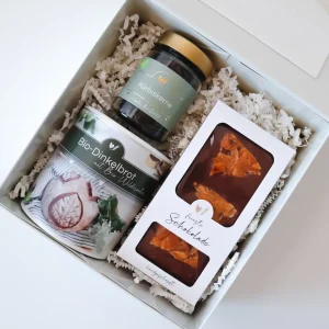 Ekologisk dinkelbox med choklad & pumpafrön