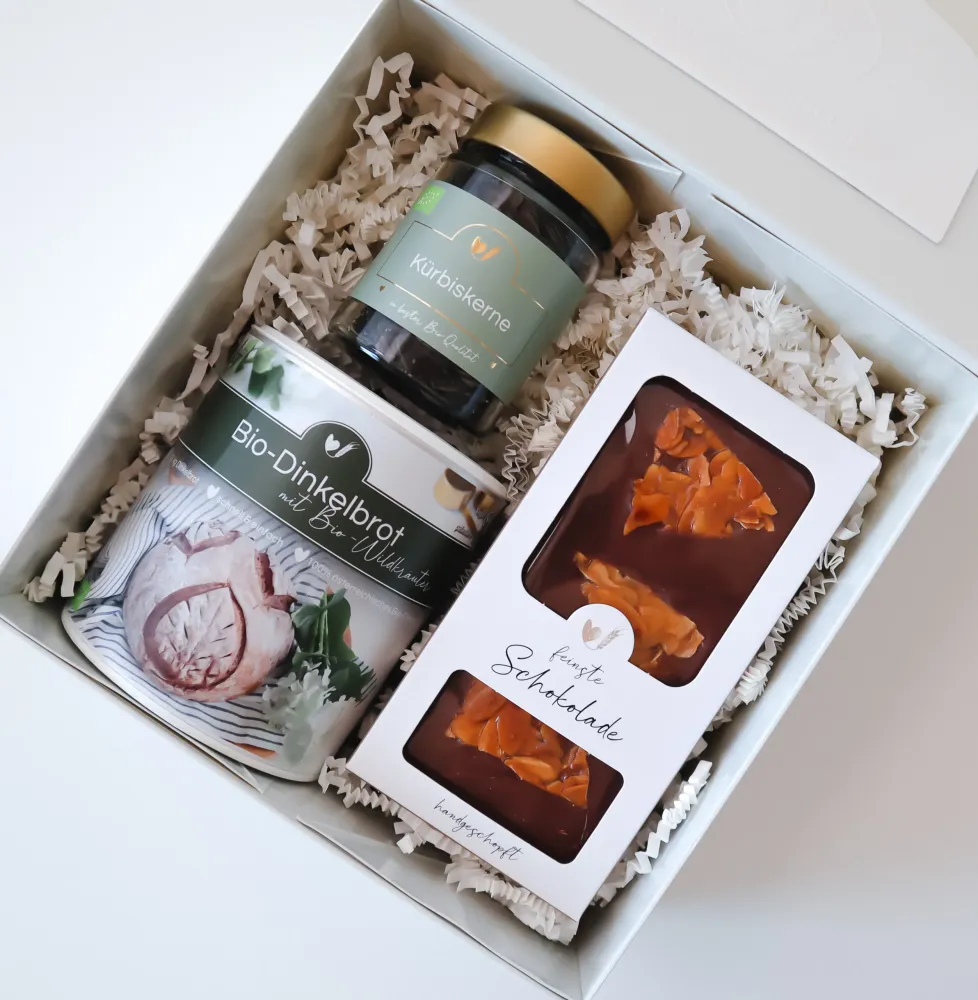 Ekologisk dinkelbox med choklad & pumpafrön