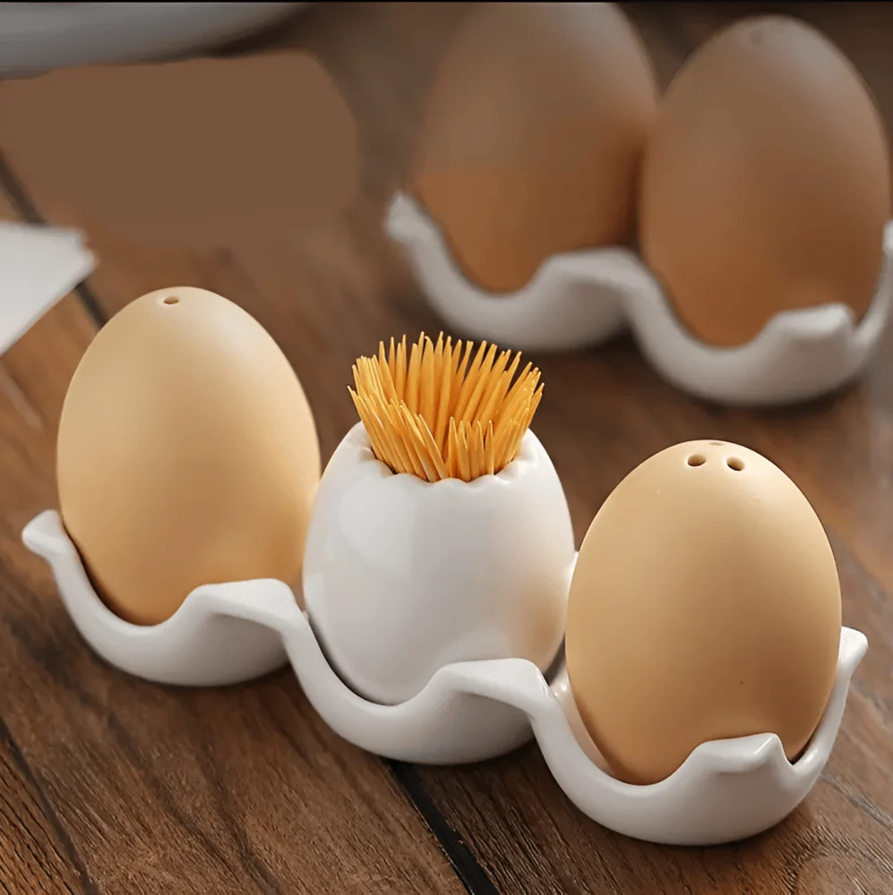 EggstraTrio - Kryddflaskor med ägg i Keramik
