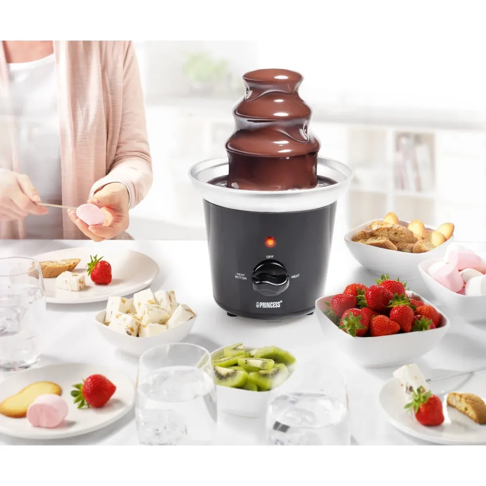 Princess Chokladfontän 292994 kolsvart rostfri skål med snabb uppvärmning