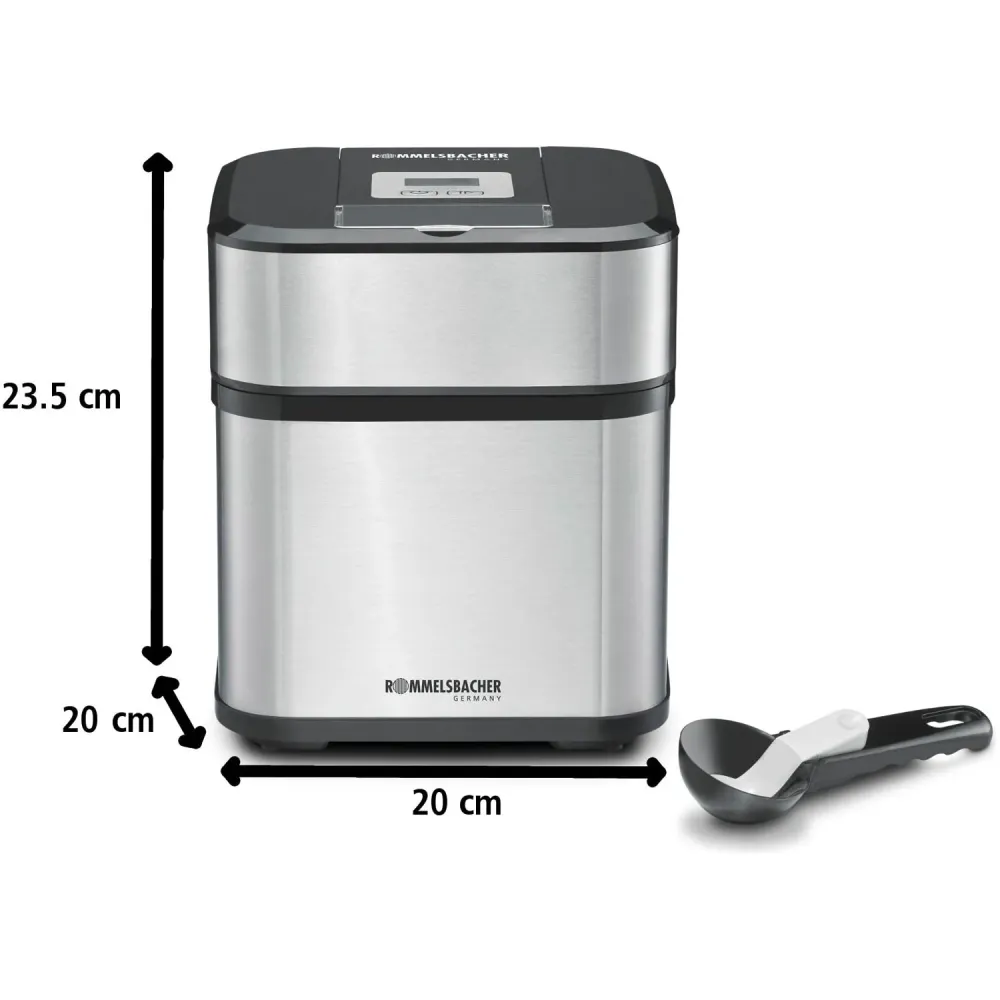 Rommelsbacher Glassmaskin IM 12 Kurt 0,5l Rostfri Sorbet,Glass Frusen Yogurt Slush