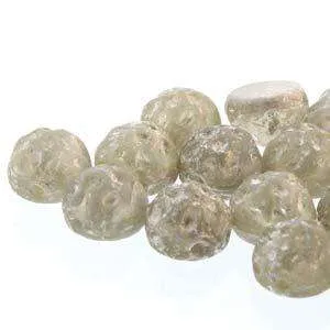 Baroque Cabochon - Backlit Petroleum Splash Satäng 7mm 2-håls 10-pack