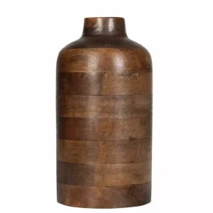 Dekorativ Vas Honey Trä Brun Ø12x46cm HH