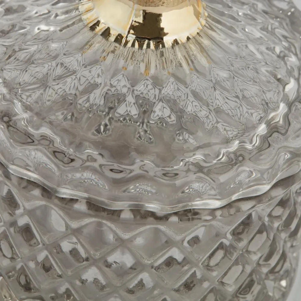 Miya Glasburk H17.5cm, Ljusgrå / Guld