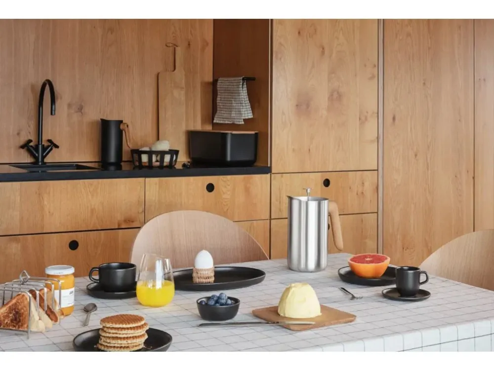 Eva Solo Espressokopp med fat NORDIC KITCHEN 70 ml, träkol, stengods