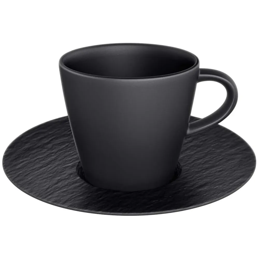 Villeroy & Boch Manufacture Rock Espressokopp med Fat Kolsvart 10 cl