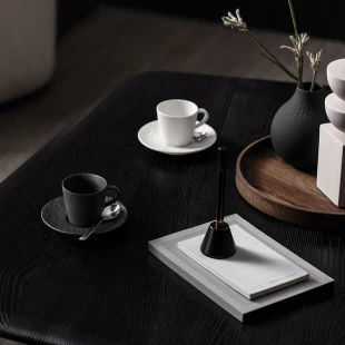 Villeroy & Boch Manufacture Rock Espressokopp med Fat Kolsvart 10 cl