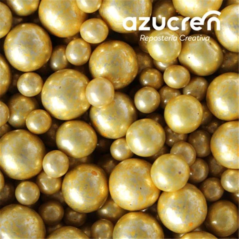 Metalliserade sockerpärlor Guld - 4, 6 och 8 mm - 900g