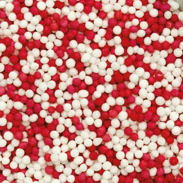 Mini Billes - Röd och Vit - 100g