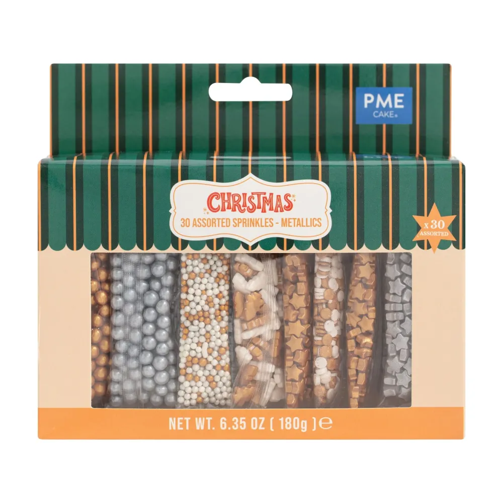 Set/30 Strössel Blandade – Julmetalliska 180g