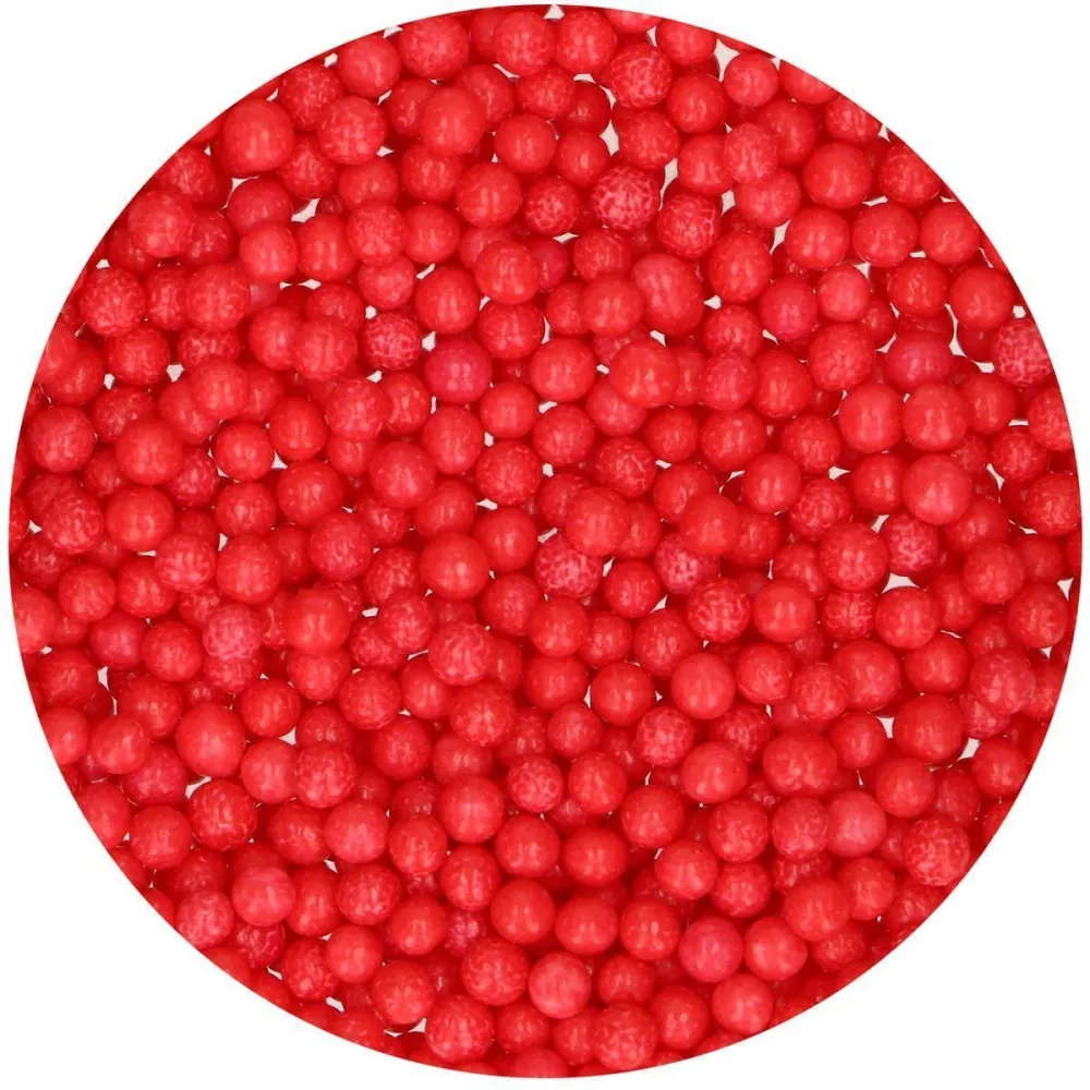 Sockerpärlor Medium - Röd 4mm