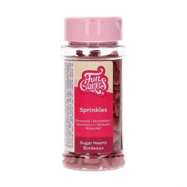 Strössel Hjärtan Bordeaux - 80g