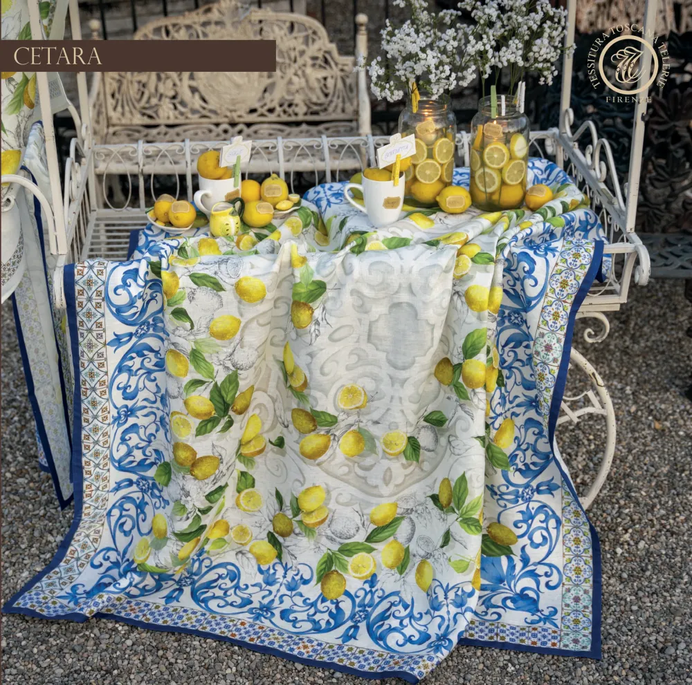 Cetara - Table Cloth Navy Stripe 170