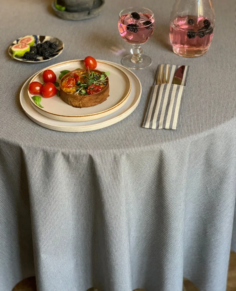 Round Tablecloth, Recycled Fabric - Nord 2 75in