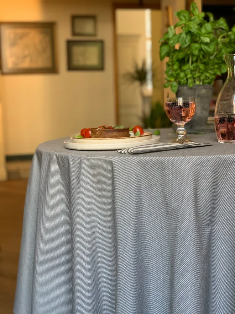 Round Tablecloth, Recycled Fabric - Nord 2 75in