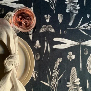 Stain-Resistant Polyester Rectangular Tablecloth - Seeds Carbon 330