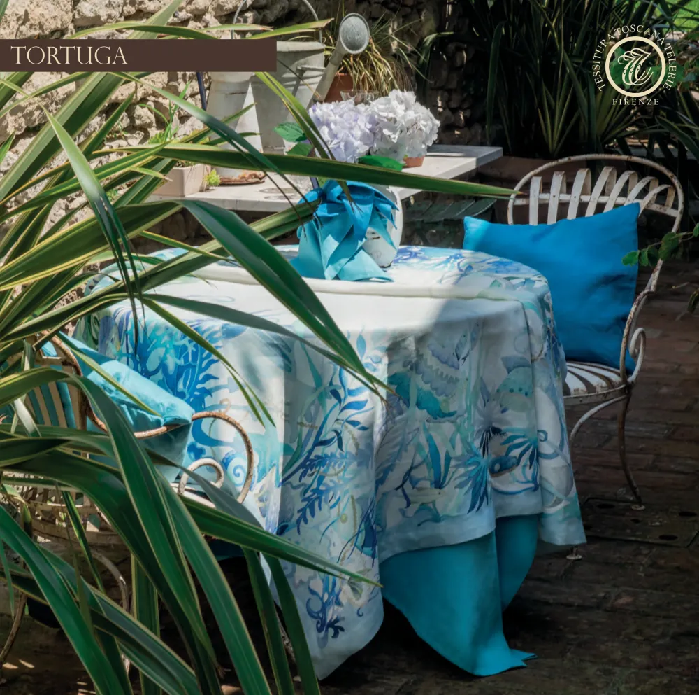 Tortuga - Table Cloth Navy Stripe 170
