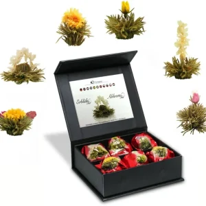Creano Tea Flowers Mix Blommande vitt te i trähjärta