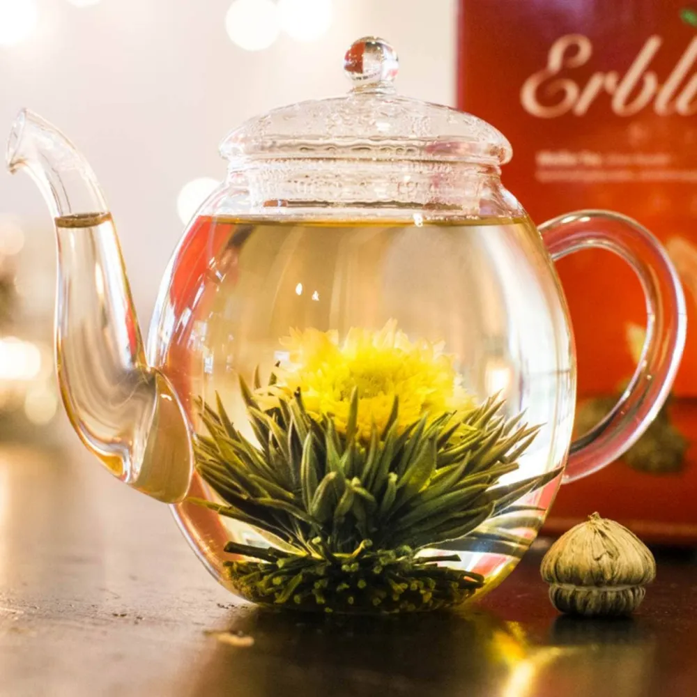 Creano Tea Flowers Mix Blommande vitt te i trähjärta