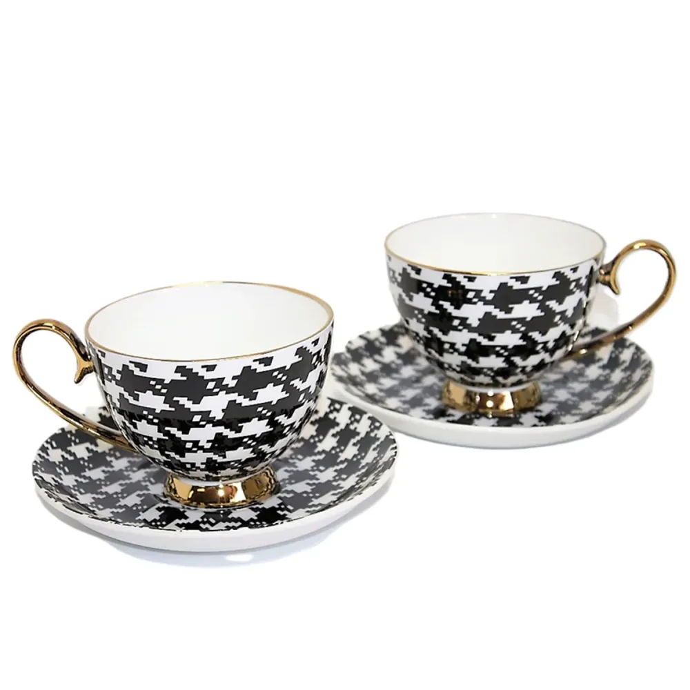 Espressokoppar 2+2 Pepite Aurum Accents Porslin, Queen Isabel