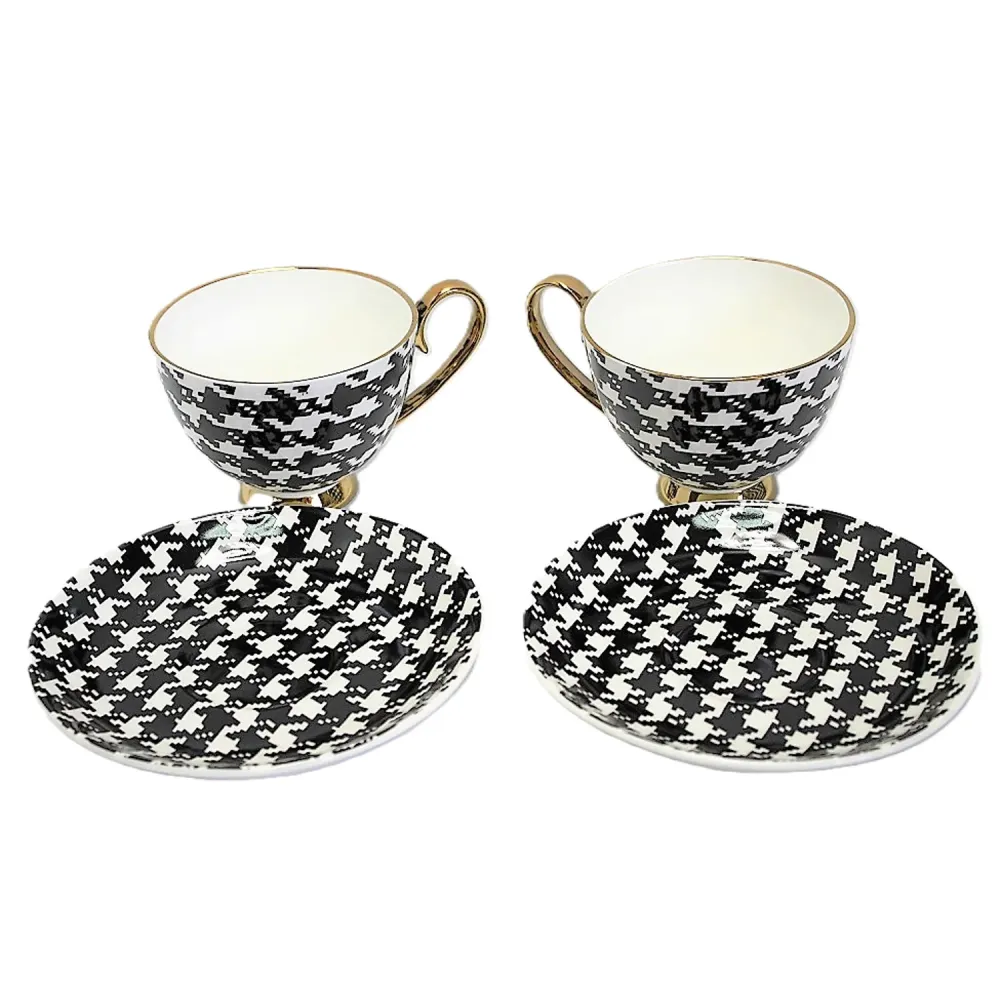 Espressokoppar 2+2 Pepite Aurum Accents Porslin, Queen Isabel