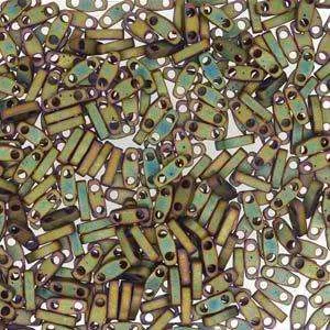 Miyuki Quarter Tila - Low-sheen Metallic Khaki Iris 5x1,2mm
