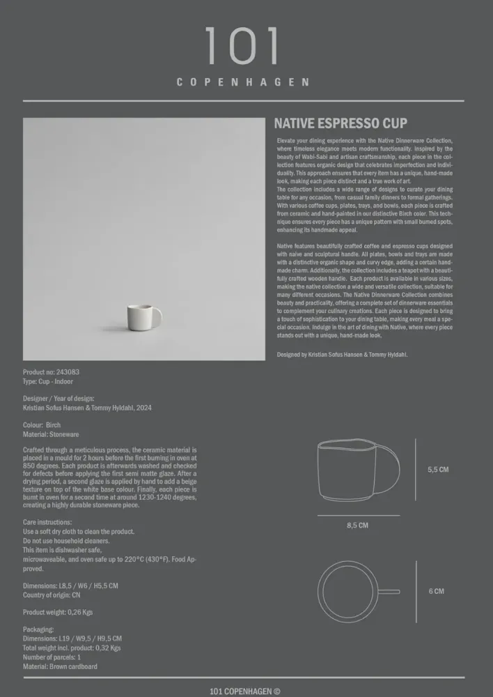 Native Espresso Cup - Birch ordna 2