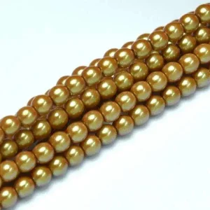 Tjeckiska Pearl Shell - Mocha Latte 2mm, 1 sträng