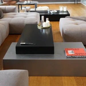 BAZE svetsat soffbord – svartlackerat eller rått stål, 130 × 30 × H22 cm (Coffee Table)